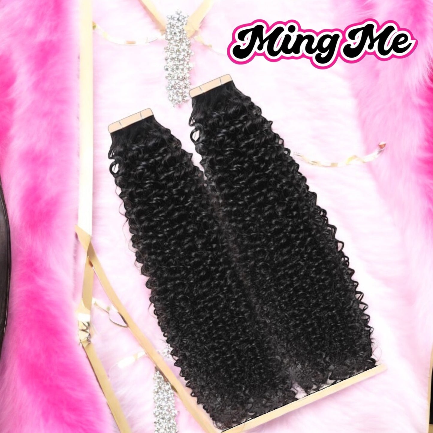 100% Virgin Kinky Curly Tape-in Extensions