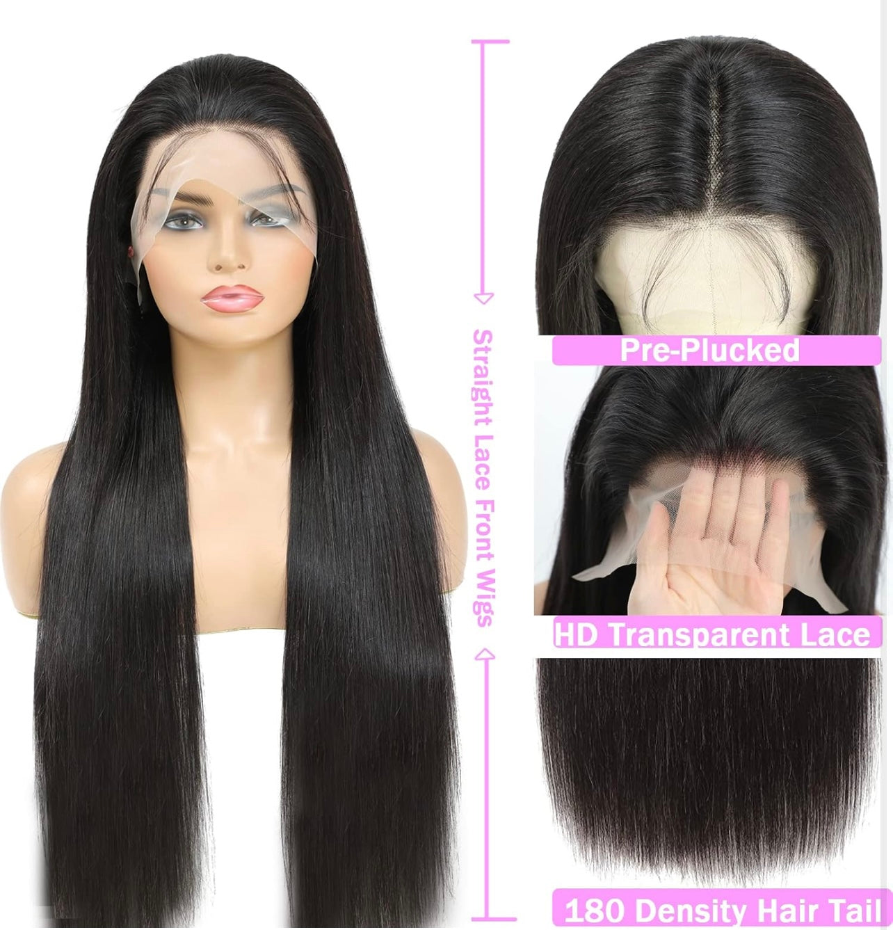 Straight HD Pre-plucked Lace Wig